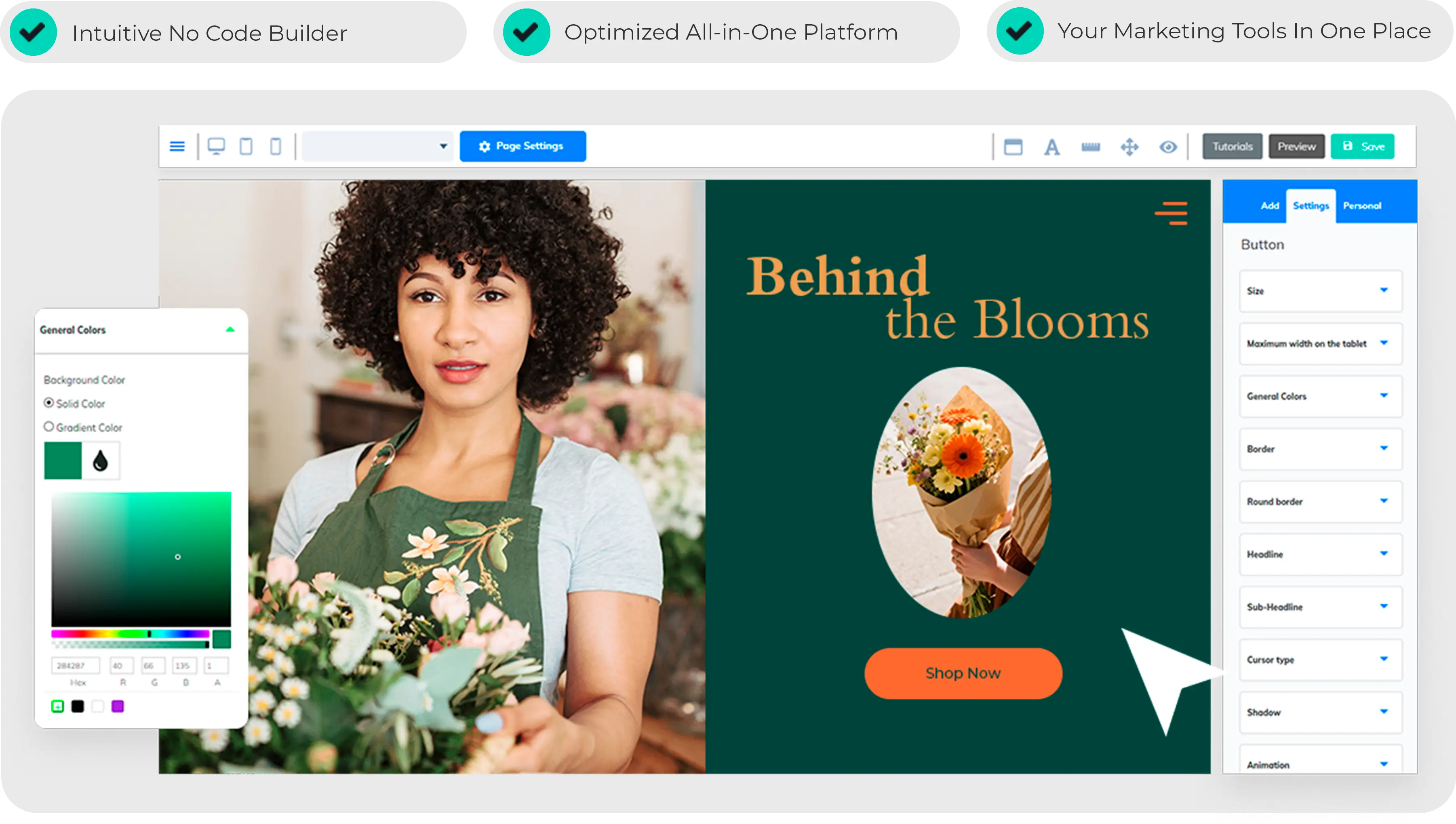 Un calendario de ejemplo de Booking Builder