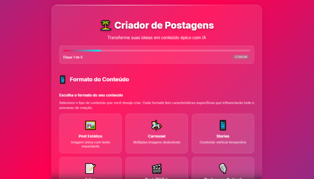 Criador de Postagens