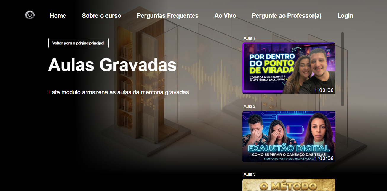 Aulas da Plataforma