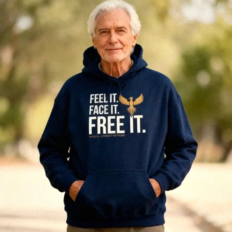 A&nbsp;man in&nbsp;a&nbsp;navy Feel it. Face&nbsp;it. Free&nbsp;it. phoenix&nbsp;hoodie