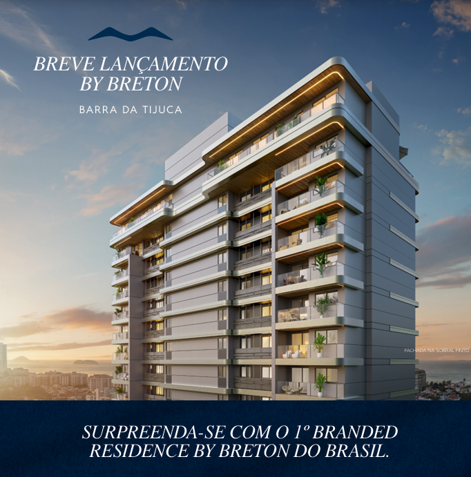 Fachada Marino by Breton iluminada ao entardecer no Posto 6