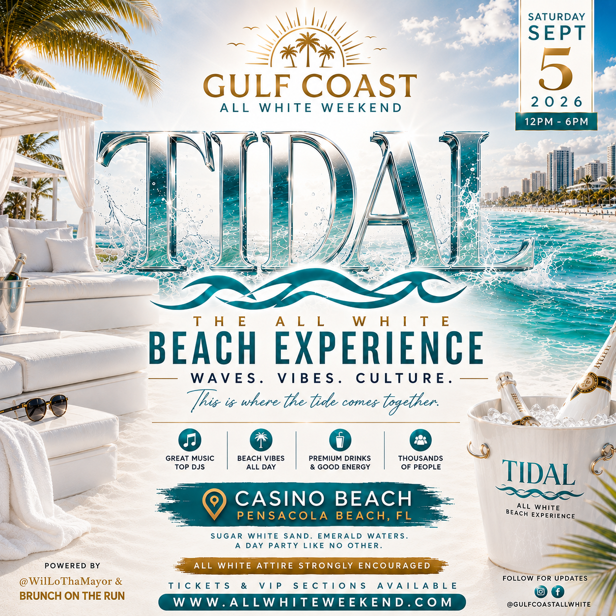 TIDAL — The All White Beach Experience flyer