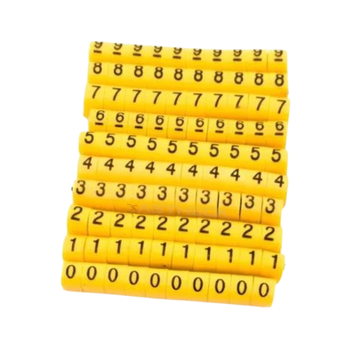 Kit de anilhas para marcação de cabos, com 100 unidades de cada número de 0 a 9.