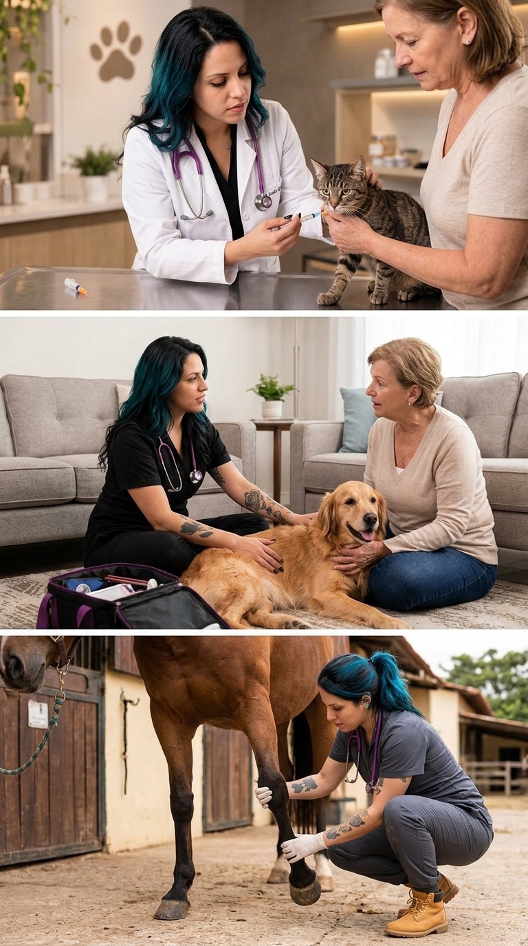 Atendimento veterinário com tutor