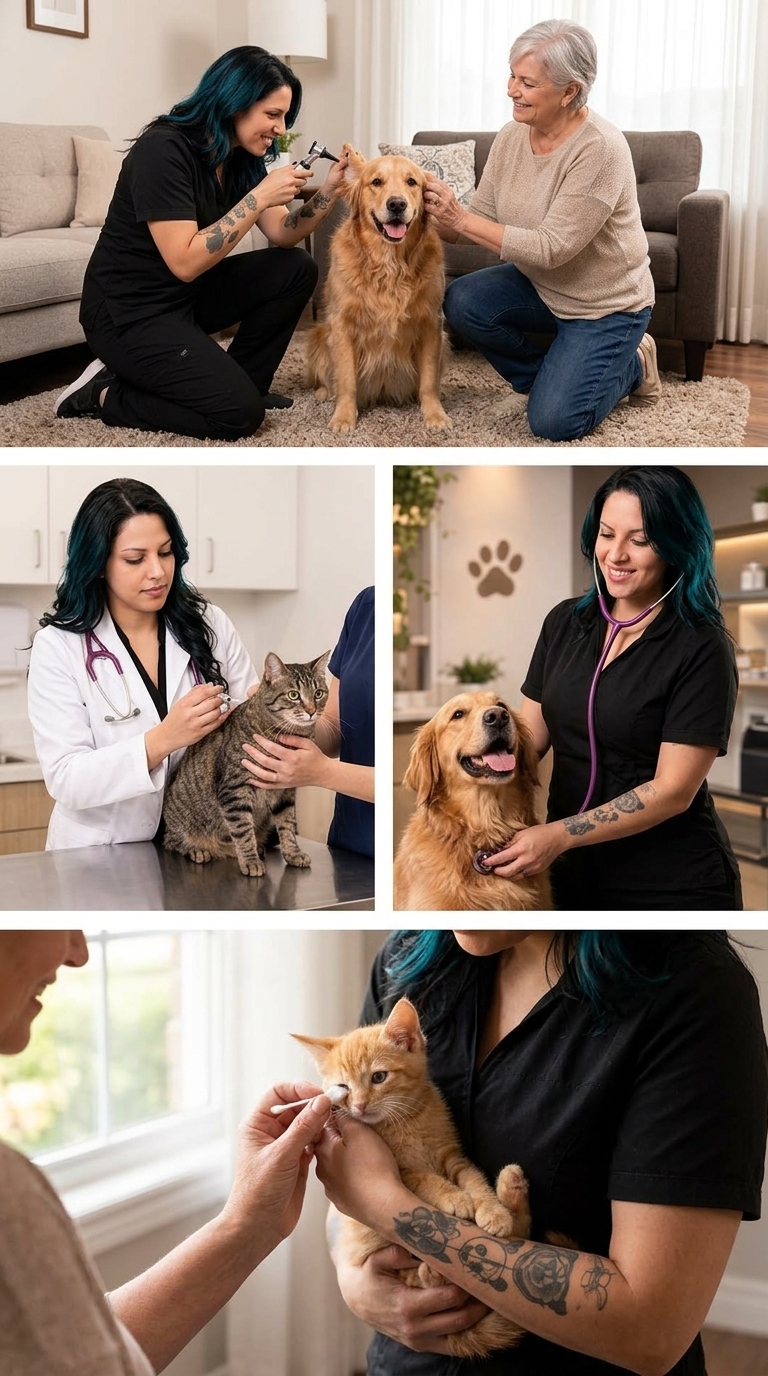 Atendimento veterinário em casa