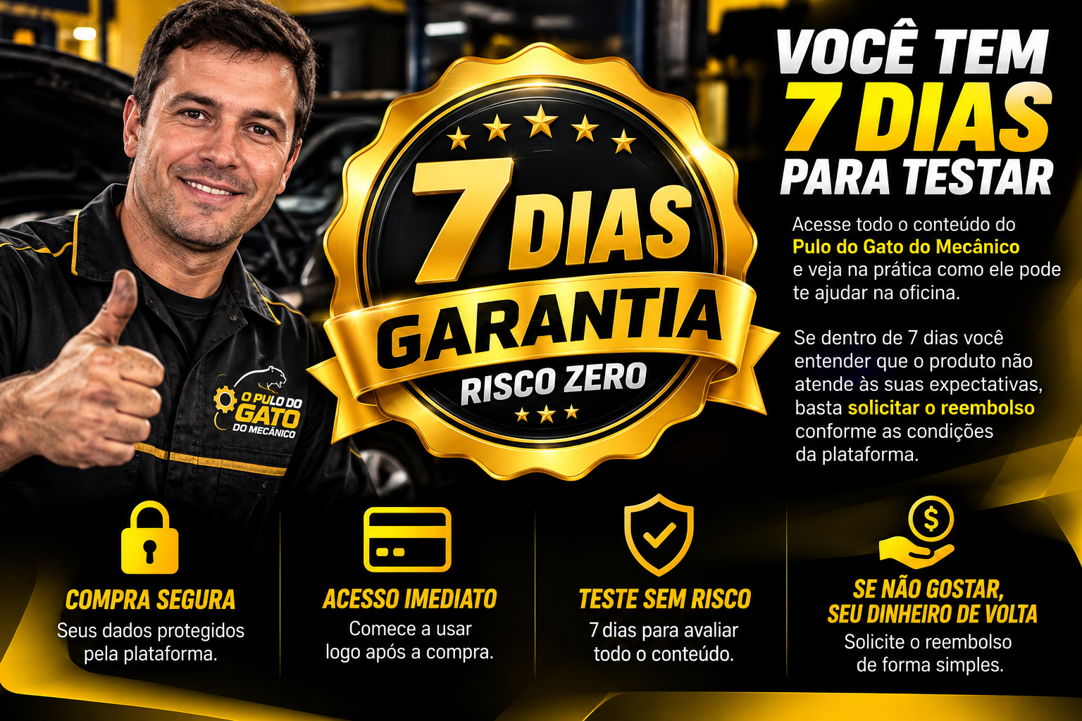 Garantia de 7 dias - risco zero